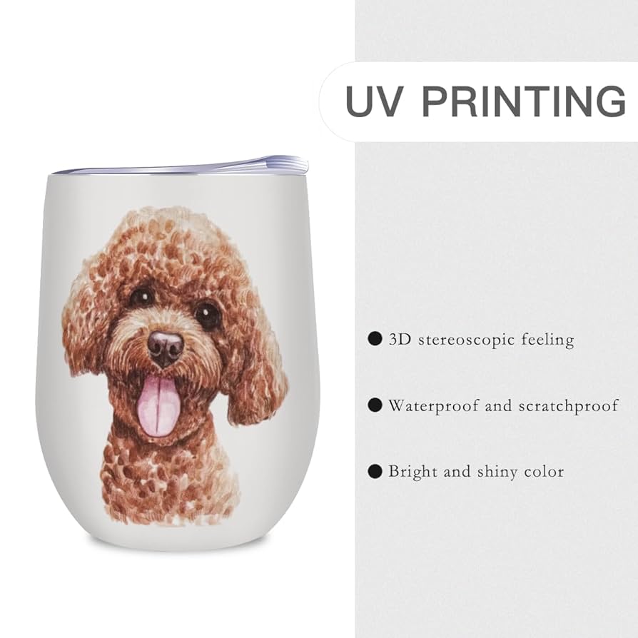 Amazon｜真空断熱カップ トイプードル 茶 絵 キュート コーヒー